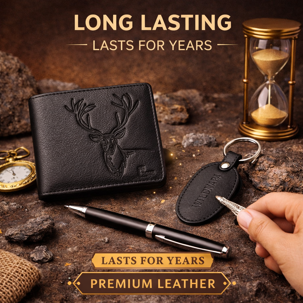 Wildnapa Premium Gift Set for Men – Wallet, Pen, Keychain & Mini Cologne Combo