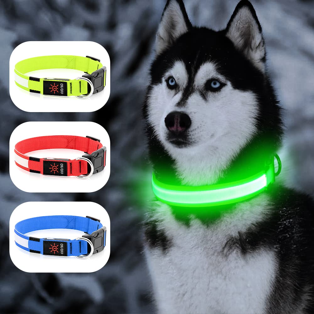LED Reflective Dog Safety Collar – Pack of 3