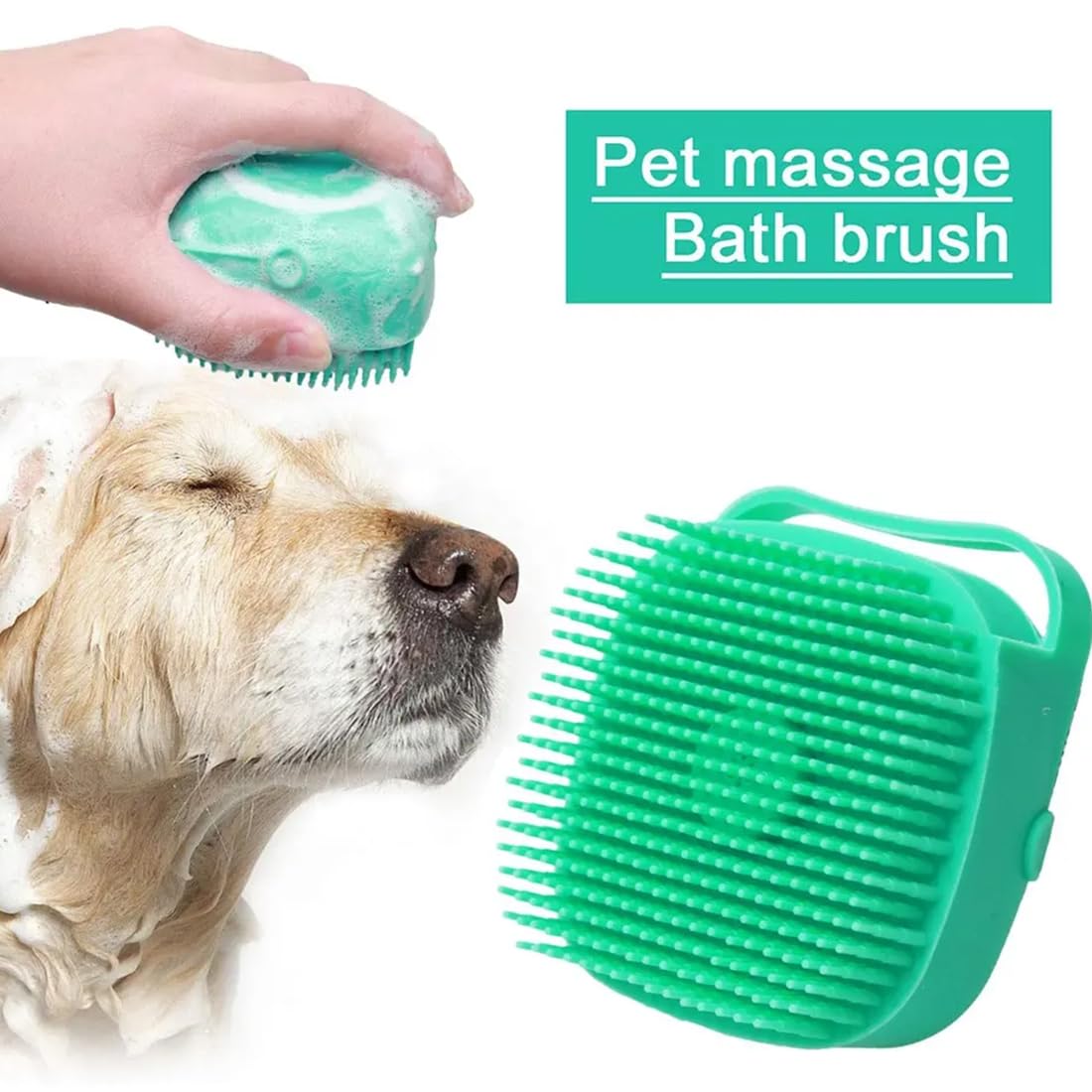 Silicone Shampoo & Body Wash Brush with Liquid Dispenser – Soft Massage Scrubber