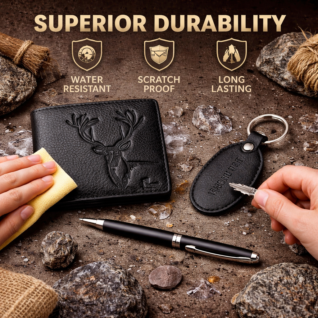 Wildnapa Premium Gift Set for Men – Wallet, Pen, Keychain & Mini Cologne Combo