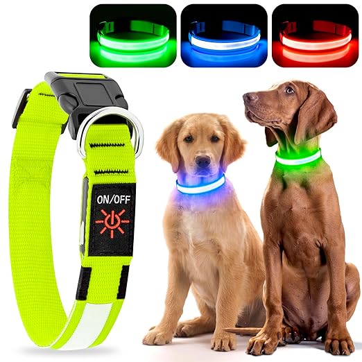 LED Reflective Dog Safety Collar – Pack of 3