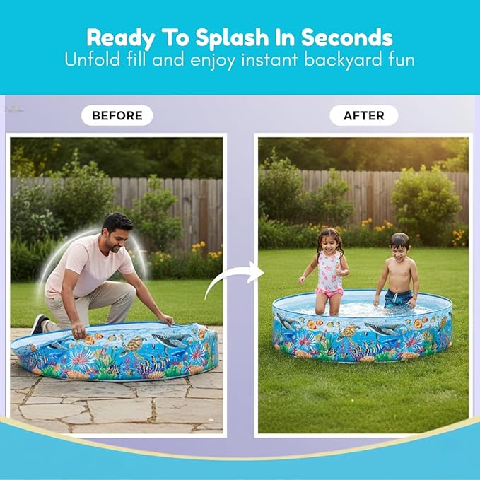 5ft Inflatable Kids Splash Pool – Outdoor Fun for Summer