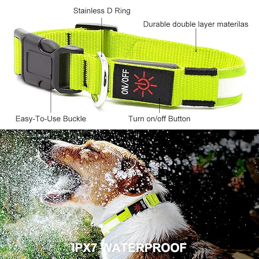 LED Reflective Dog Safety Collar – Pack of 3