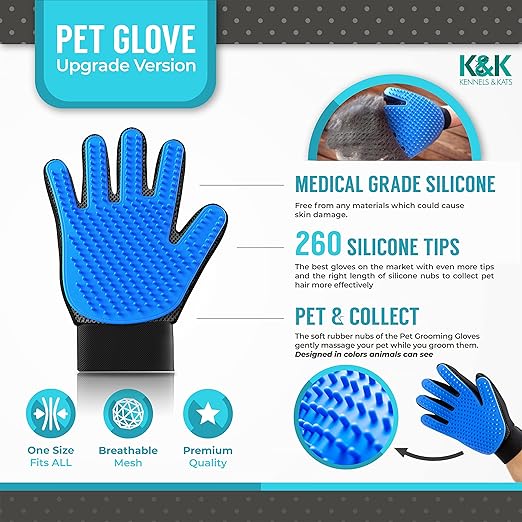 Pet Grooming Glove – Deshedding & Bath Massage Tool