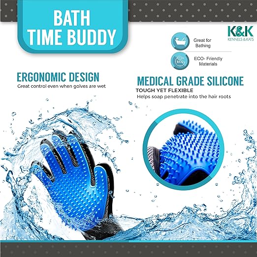 Pet Grooming Glove – Deshedding & Bath Massage Tool