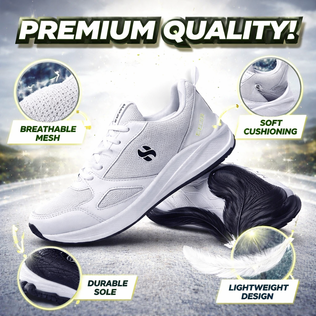 EliteWear Lightweight Mesh Running Shoes for Men – Breathable & All-Day Comfort