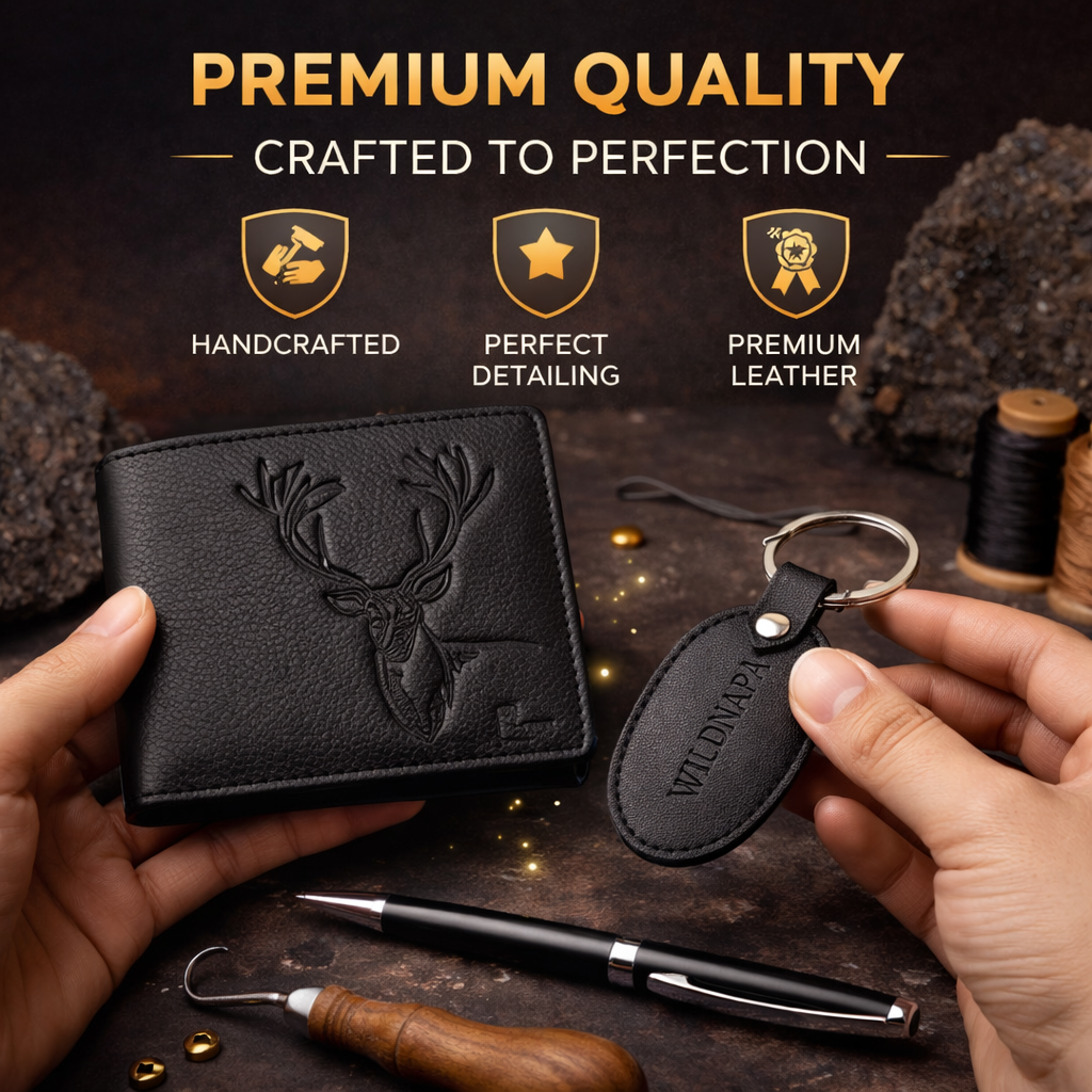 Wildnapa Premium Gift Set for Men – Wallet, Pen, Keychain & Mini Cologne Combo